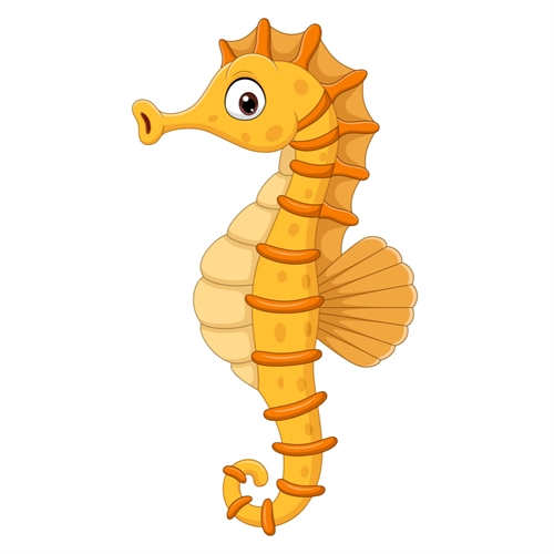 Under the Sea Theme Sea Horse Transparent Sticker